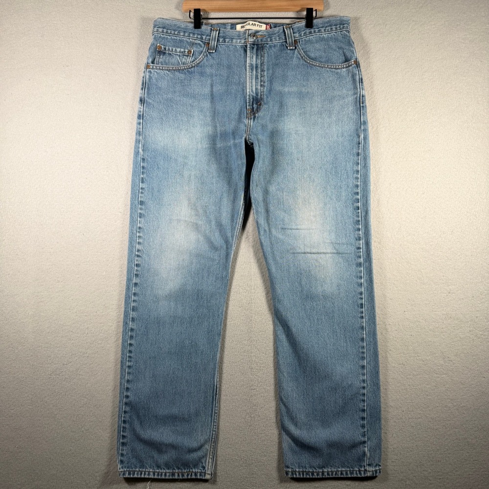 Levis 505 Regular Fit Mens Jeans 38x32 Medium Wash Blue Straight Leg Denim
